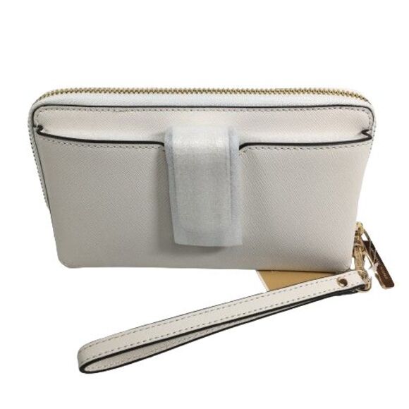 Michael Kors Phone Case Wristlet Wallet Jet Set Travel Leather Zip Optic White - Picture 12 of 16